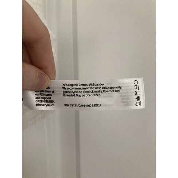 Eileen Fisher Organic Cotton Voile Square Neck Box White Womens Small NWT - Picture 4 of 7